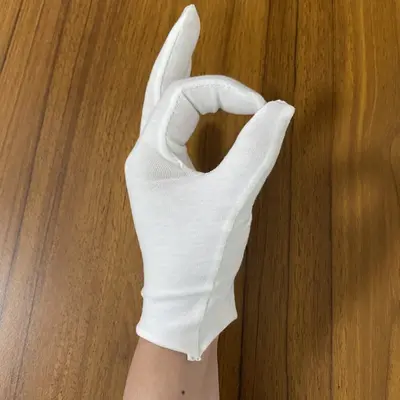 Disposable Thin Cotton Non-Slip White Work Gloves