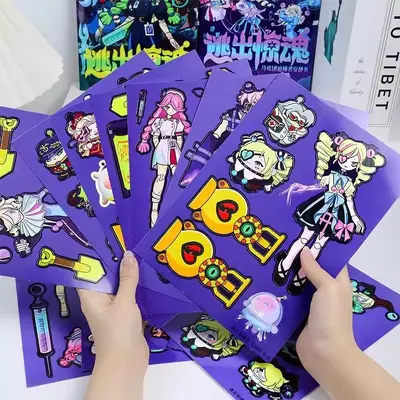 Eggy Party Flucht aus der Gruselnacht ohne Schneiden Magnet-Stillbuch Mädchen Anziehpuppen-Sticker 6 Jahre Kinderspielzeug DIY