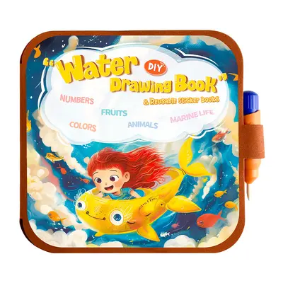 Children's Magic Water Painting Book, Paint with Water Instantly, Baby Tear-Tear Book 2-in-1 Multifunctional Early Education Picture Book for Cross-Border Sales
