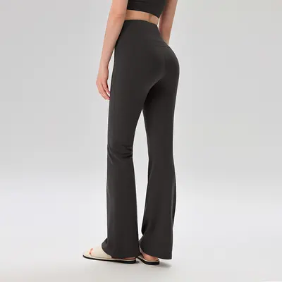 Women's Nylon 66 Flared Yoga Pants with Lycra and High Waist - 8