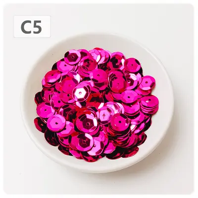 10 mm Round Curved PVC Sequin Beads with Silver Base for DIY Jewelry - 11