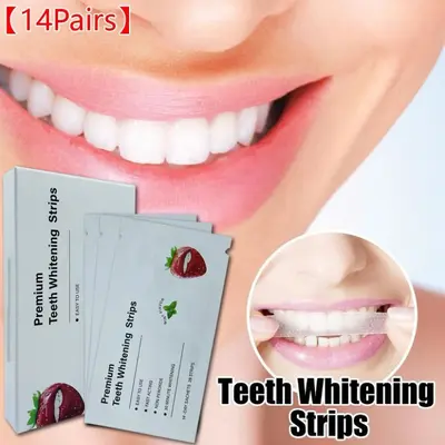 现货TK英国干贴草莓味牙贴TeethWhiteningStrips跨境专供源头工厂