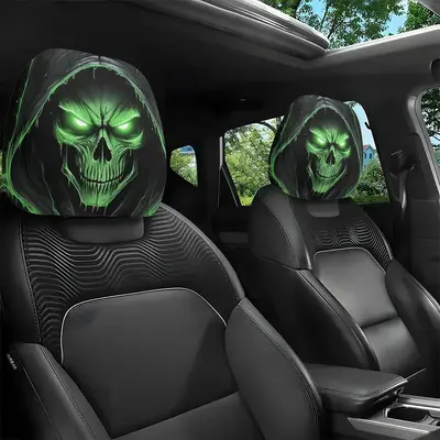 Smiley Face Design Car Headrest Cover, Elastic, Universal - 3