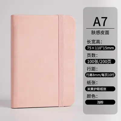 Mini A7 Pocket Notebook with Thick Leather Cover, Waterproof Portable Notebook - 9