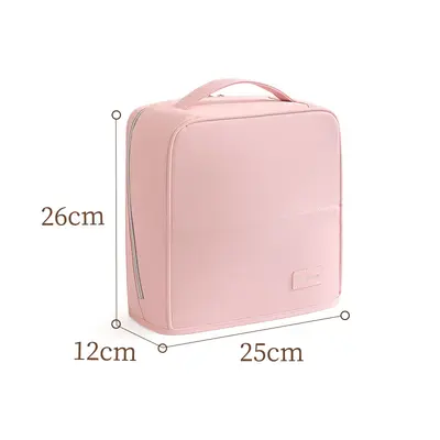 Upright cosmetic organizer bag, large capacity, compartments, travel - 13