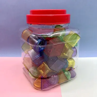 Şeffaf yapı blokları 10 cm, 3D geometrik şekiller, erken eğitim - 8