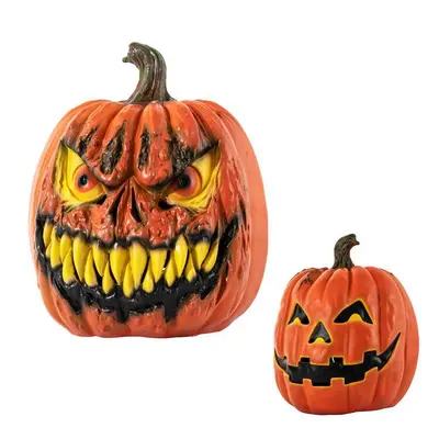 Halloween Pumpkin Head Set and Ghost Face Decoration - 10