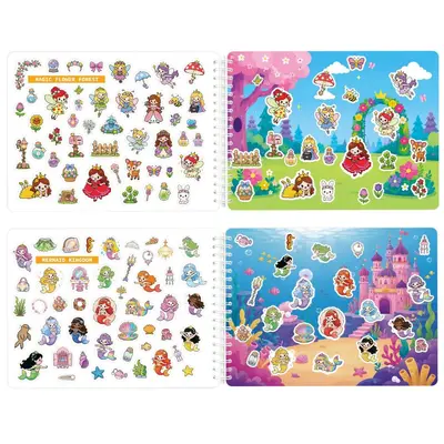 Prinzessinnen-Stickerbuch und Malbuch für Kinder, 600 Sticker, 3-8 Jahre, CPC-zertifiziert
