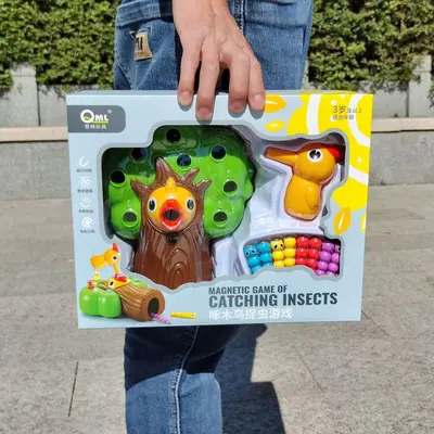 Woodpecker Bug Catching Game, Magnetic Concentration Toy for Kids