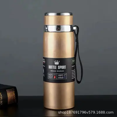保温杯316加厚不锈钢内胆真空双层便携吊带壶车载户外运动水壶 - 7