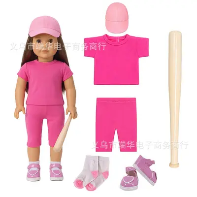 18 inch American Girl Doll Baseball Set 16 inch Realistic Doll Baseball Cap Cross-border Hot-selling Doll Clothing Accessories