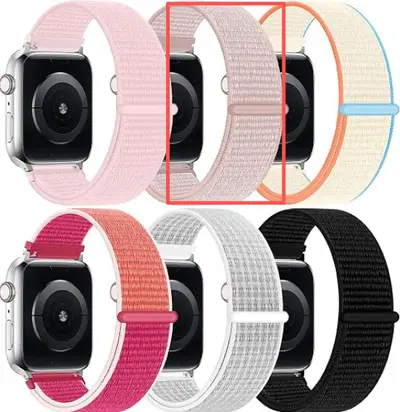 Нейлоновый ремешок-петля для Apple s11, Apple iWatch 45 6 7 8 9 10 Ultra 2 Липучка Ремешок для часов Спортивный - 11