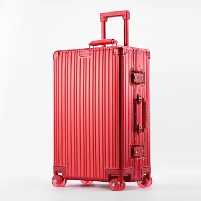 Aluminum-Magnesium Alloy Travel Suitcase with Silent Universal Wheels and Combination Lock - 8