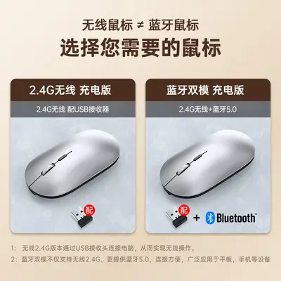 Thunder Wolf X2 kablosuz fare çift modlu Bluetooth tip-c şarjlı dizüstü tablet evrensel sessiz fare özelleştirme - 5