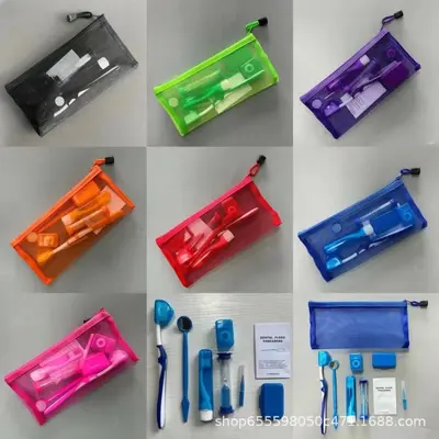Ağız bakımı ortodontik set, ortodontik mum, ortodontik diş fırçası, diş arası fırça, diş ipi toplayıcı, sekiz parçalı set
