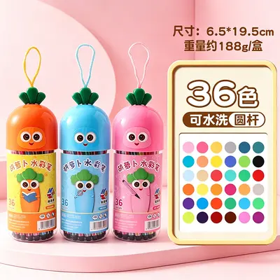 Barrel-Packed Washable Watercolor Markers for Kids Hand Drawing Poster Making Doodling 36 Colors Large Capacity Art Markers Set - 9
