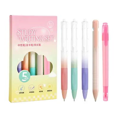 Gelstift, Leuchtstift und Markierer Schreibwaren-Set, 5-teilig - 8