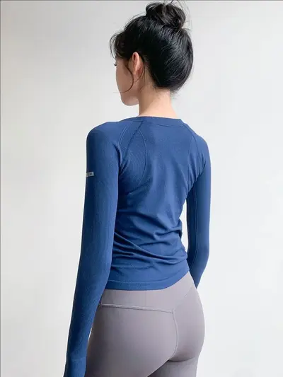 Women's Long-Sleeve Yoga Top, Slim Fit, Quick-Dry - 5
