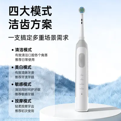 BX12旋转电动牙刷跨境升级款定制无线底座成人多功能圆头清洁牙刷