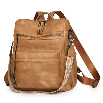 Women's Retro Multifunctional PU Backpack, Large Capacity - 3