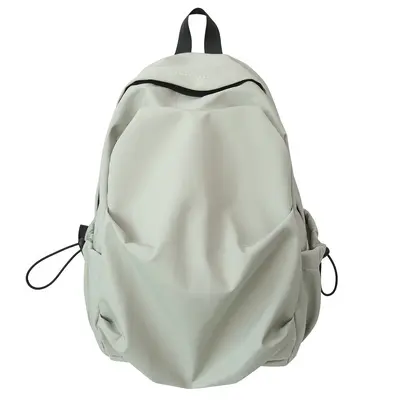Koreanische Version vielseitiger einfarbiger Rucksack mit Falten Herren-Freizeit-Rucksack Damen-Reiserucksack Mittelschule Oberschule Schüler-Rucksack