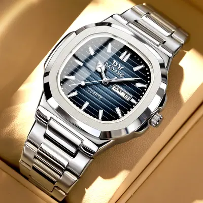 DAIYANG Brand New Men's Watch Waterproof Luminous Dual Calendar Wristwatch Men's Ultra-thin Quartz Watch Steel Band - 12