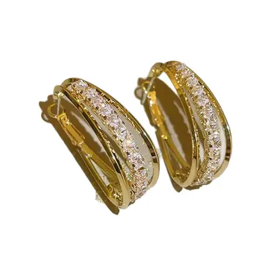Diamond ear studs for women, elegant design