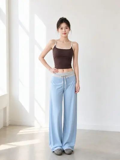 Color-block wide-leg yoga pants, quick-dry fabric - 9