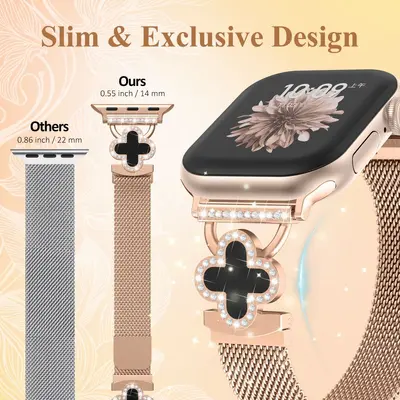 Apple metal full diamond bracelet strap compatible with Apple Watch 9/8/SE/7/6/5/4/3/2/1