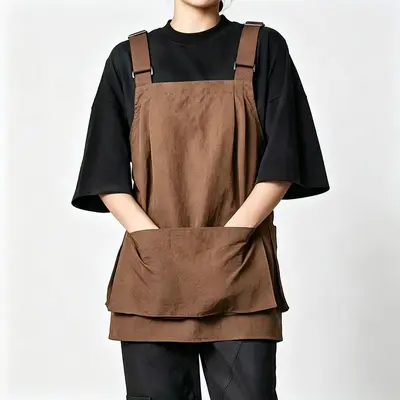 Adjustable Strap Workwear Apron with Large Pockets for Baristas and Hairdressers - 9