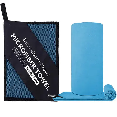 Doppelseitiges Microfaser-Handtuch mit Fleece, schnelltrocknend, superweich, für Sport, Fitness, Yoga, Schwimmen - tragbar, extra saugfähig und schnelltrocknend - 9