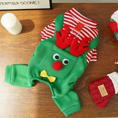 Weihnachts-Hunde- und Katzenkleidung, Weste mit Elchmuster - 8