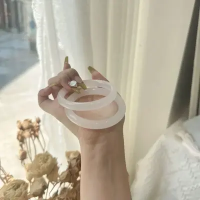 Beyaz ay ışığı bilekliği, kedi gözü taşı, AAAA kalite - 4