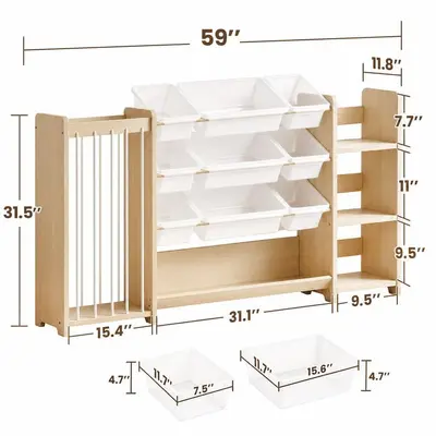 New Solid Wood Toy Rack Montessori Bookshelf Kindergarten Toy Storage Shelf Multi-layer Children's Toy Organizer