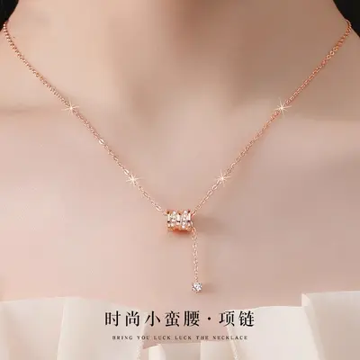 Xiaomannyao kadın kolye, lüks minimal tasarım, kristal taşlı - 5
