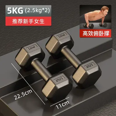 哑铃男士健身家用器材女壶铃练臂肌一对六角包胶亚玲套装组合学生 - 7