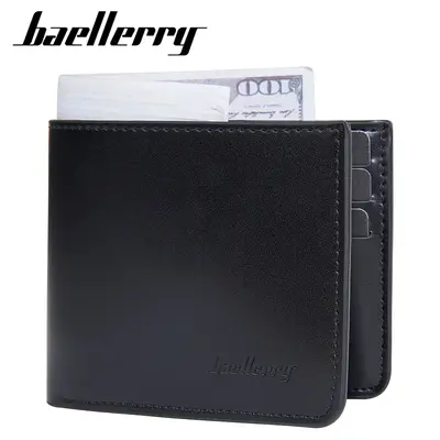 Baellerry Men's Bi-Fold Short Wallet with Multiple Card Slots - 1