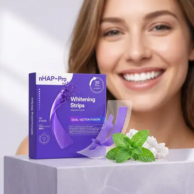 Enhanced 3D Teeth Whitening Strips, Removes Yellow Stains - 3