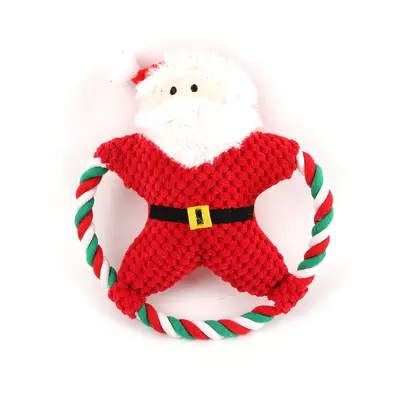 Peluş Sesli Noel Temalı Köpek Oyuncağı - 6