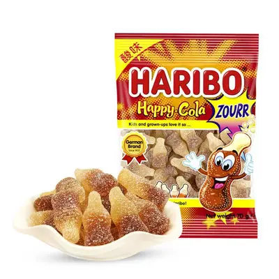 Haribo yumuşak şeker, küçük paket, üzüm ve kola aromalı - 3
