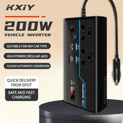 Auto-Wechselrichter 12V/24V auf 110V/220V mit Zigarettenanzünder - 3