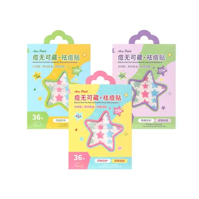 LMLTOP Colorful Star Acne Patches 36 Pieces Invisible