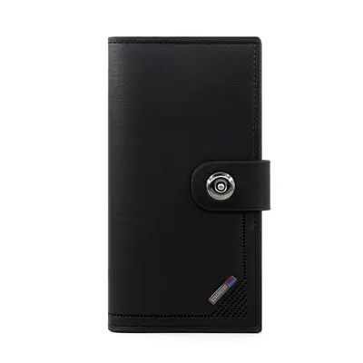 Lange Herren-Geldbörse Magnetverschluss Einzelknopf Hochformat - 5