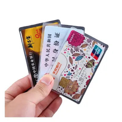 Transparent PVC ID Card Holder and Bank Card Holder, Logo Printing Available