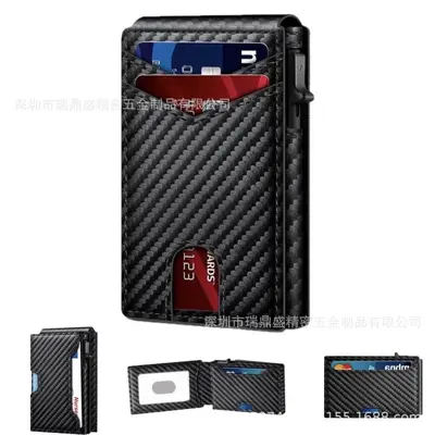Carbon Fiber Men's Wallet, Bi-Fold, Magnetic RFID Blocking