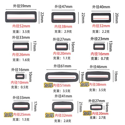Small Black Plastic Three-Level Adjustable Slide Buckle for Bags