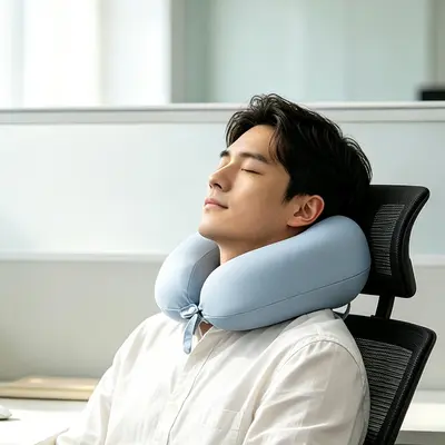 Memory foam U-shaped neck pillow portable travel - 3