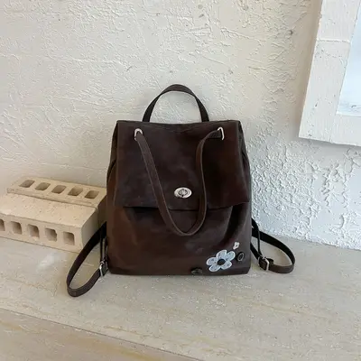 Retro Women's Backpack, Large Capacity, College Student School Bag - 7