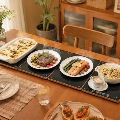 Warming Tray with Adjustable Temperature, Aluminum Frame, 220V/110V