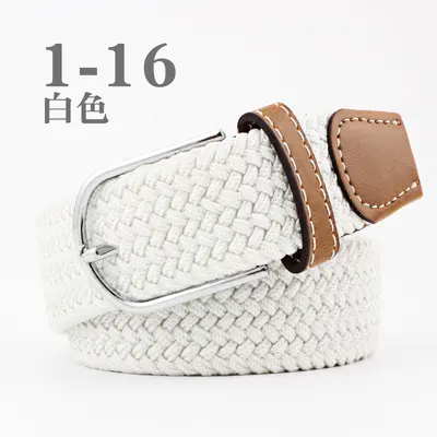 Popular online women's canvas belt men's elastic belt casual elastic woven needle buckle belt wholesale - 8